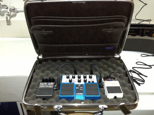 Suitcase: found for free. Foam: saved from a package (free). Rubber feet and hardware: free. I love this kind of project cost!