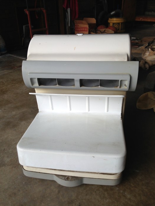 I think this is an old butcher scale, but I'm not positive. My grandpa was a butcher, and this looks like a scale, so I did the math.