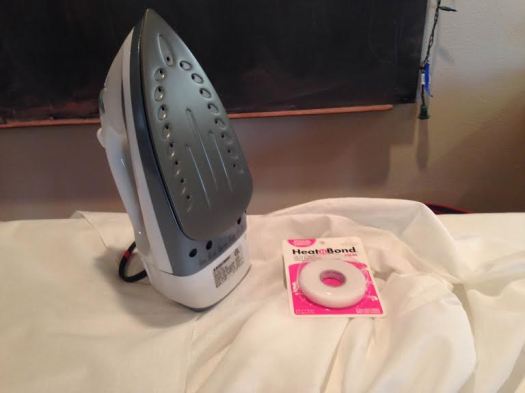 We used Heat & Bond tape instead of sewing the muslin together. It was so simple to use, even I could do it!