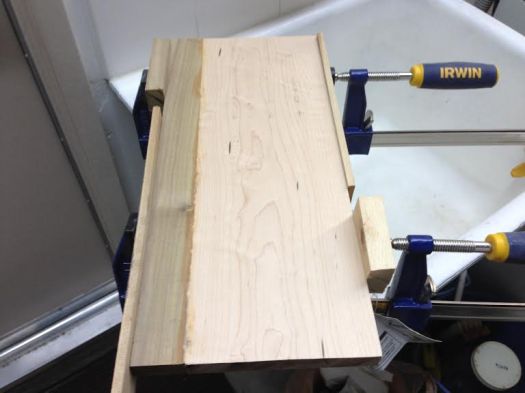 Clamping! You can see the dried glue residue on the seams. This part takes patience because all you can do it clamp and wait... and wait... and wait.