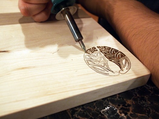 The toughest part is keeping a steady hand. I practiced on scrap wood a bunch of times before starting the actual project.