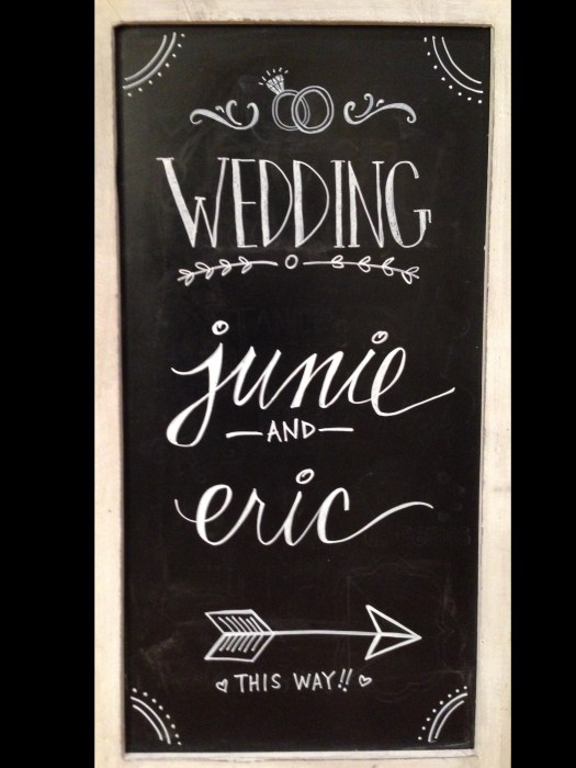 First draft of the sandwich board: the final draft did not have the rings, but added a few more embellishments. 