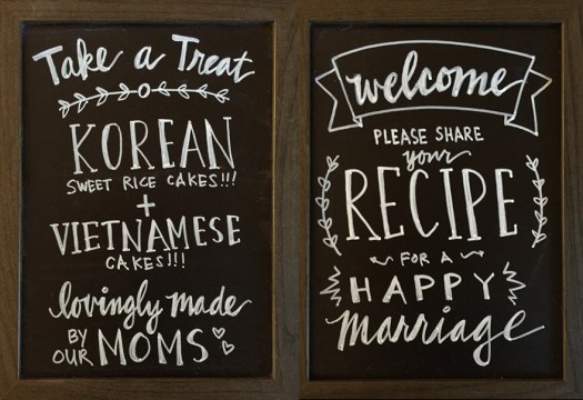 Two small chalkboards for wedding display table tops.
