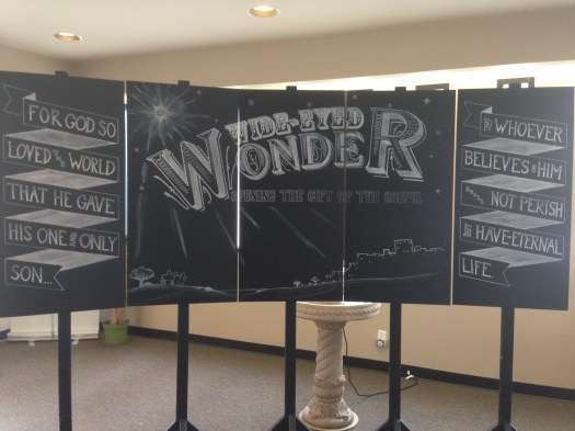 These are the panels attached to some wooden stands in our sanctuary foyer. 