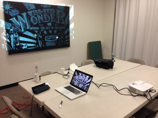 I used the projector to make the text bigger. It really helped in making the text an exact copy.