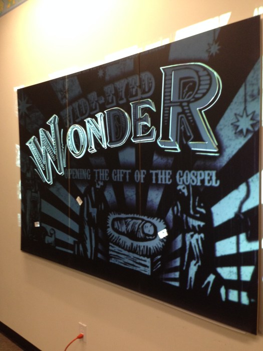 As I traced, the light from the projector made the chalk ink glow!